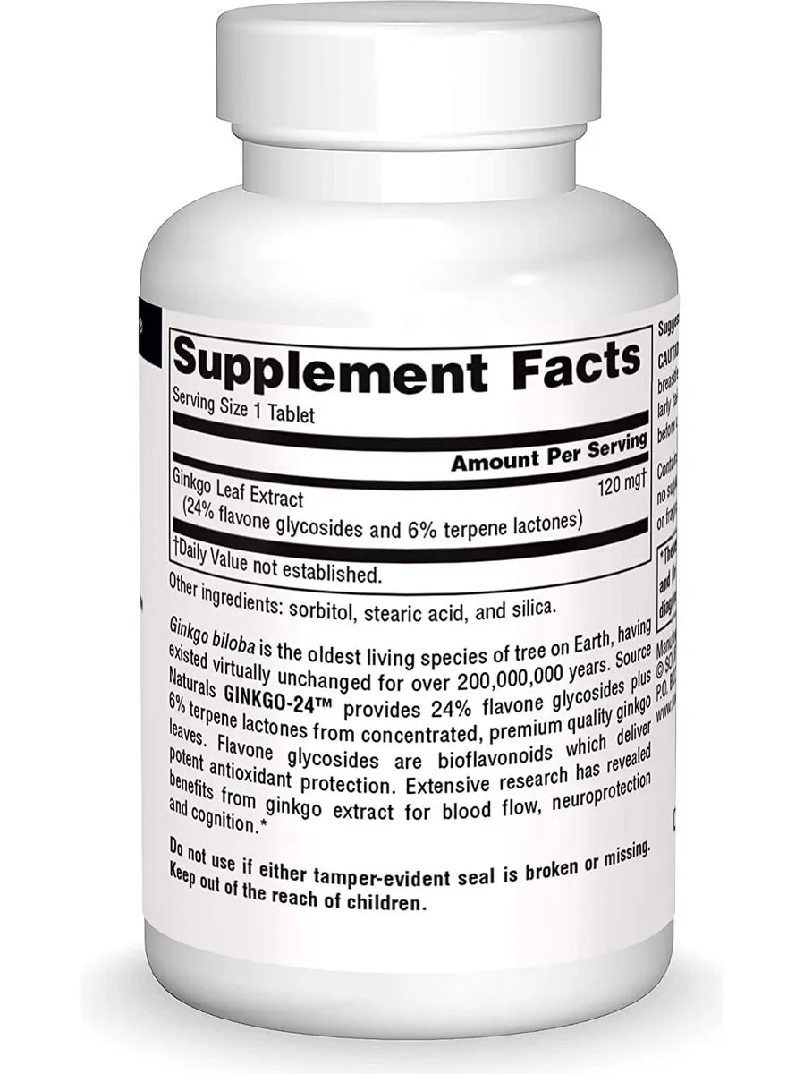 Source Naturals, Ginkgo-24™ 120 mg, 30 tablets