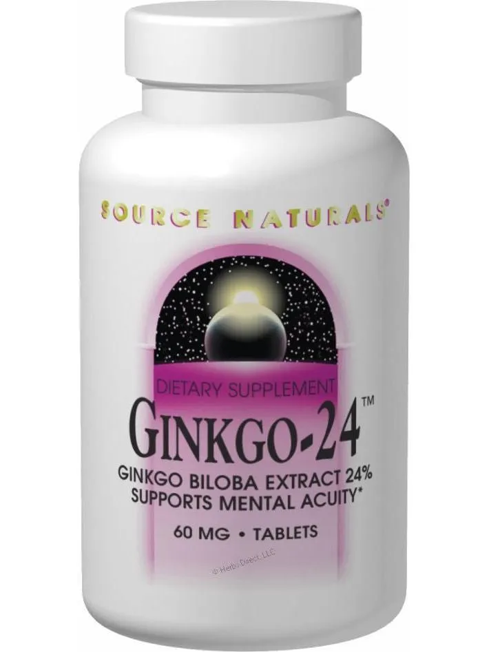 Source Naturals, Ginkgo 24 Ginkgo Biloba Ext, 120mg, 120 ct