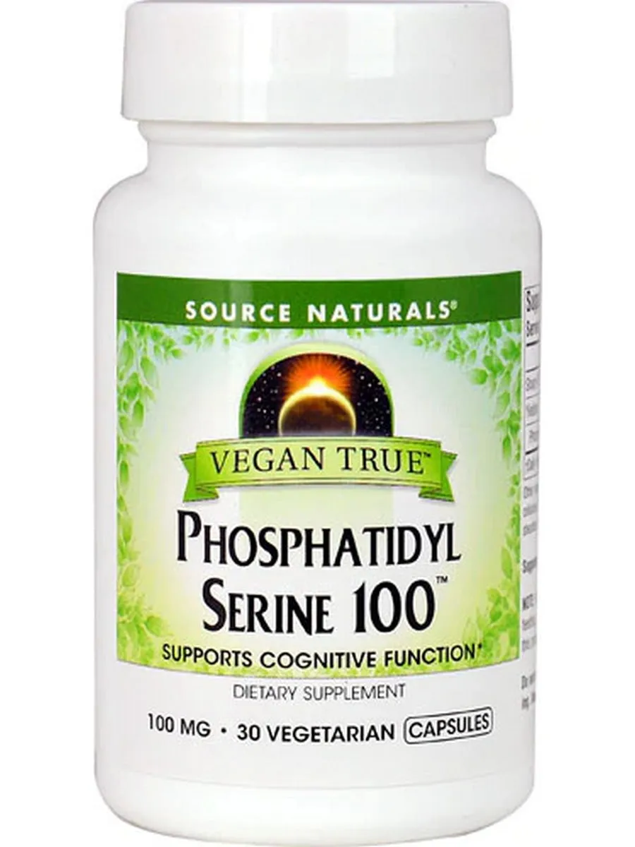 Source Naturals, Vegan True® Phosphatidyl Serine 100™ 100 mg, 30 vegetarian capsules