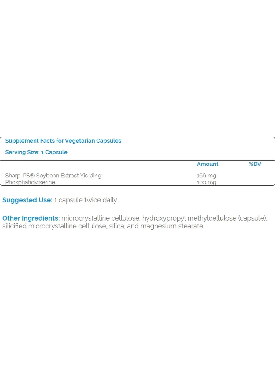 Source Naturals, Vegan True® Phosphatidyl Serine 100™ 100 mg, 30 vegetarian capsules