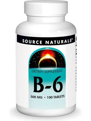 Source Naturals, Vitamin B 6 Pyridoxine, 500mg Timed Release, 100 ct