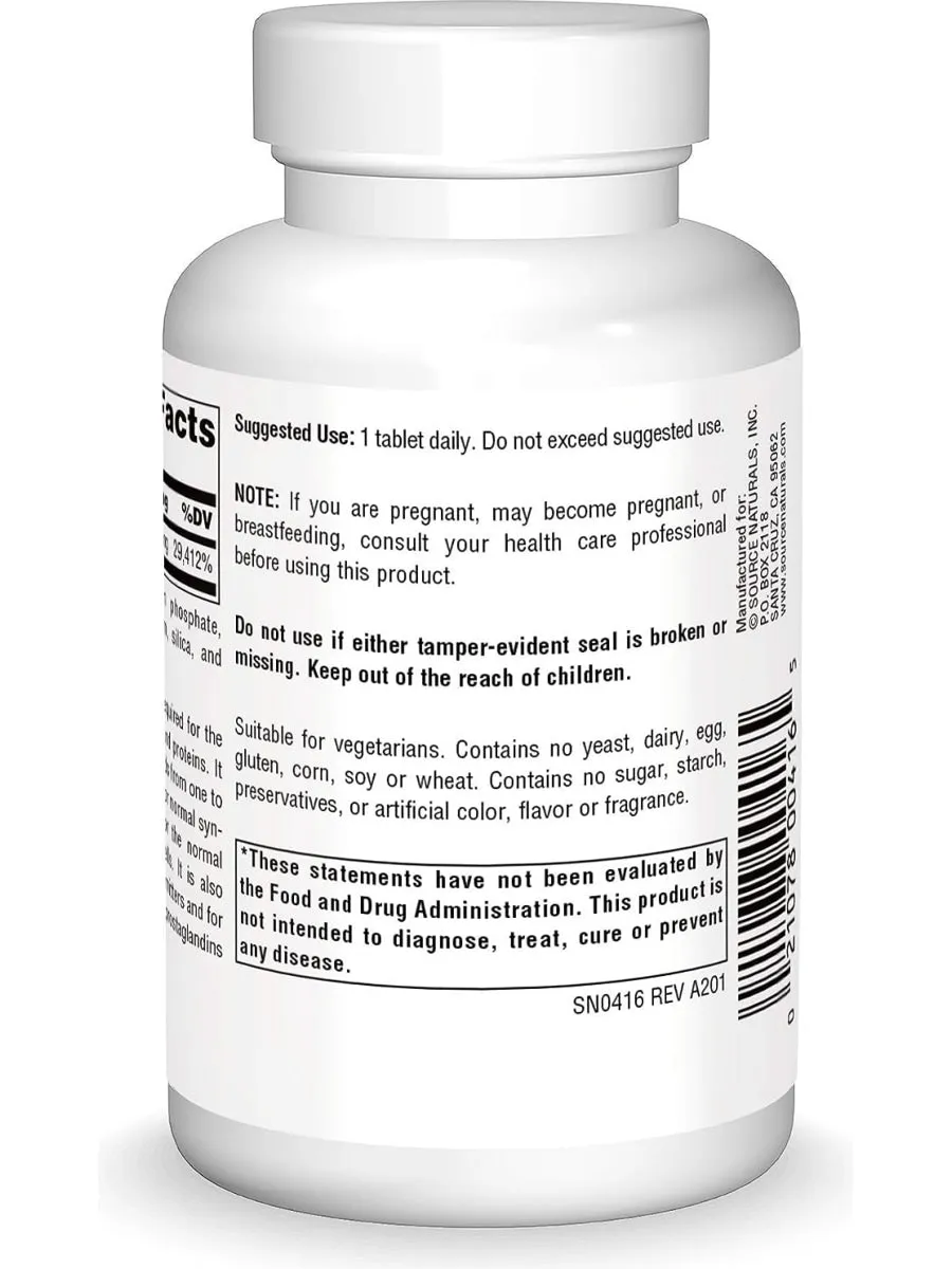 Source Naturals, Vitamin B 6 Pyridoxine, 500mg Timed Release, 100 ct