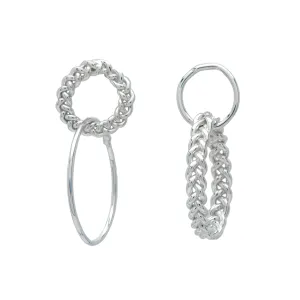 Sterling Braided Interlocked Hoop Earrings