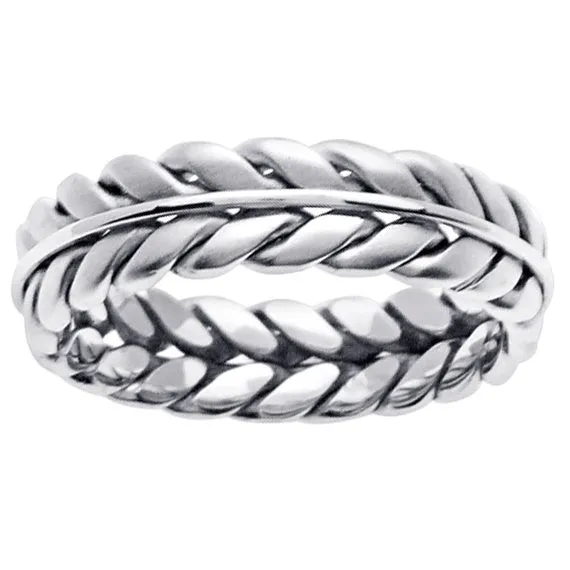Sterling Silver Hand Braided Ring Band