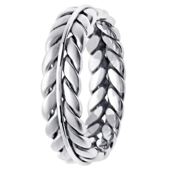 Sterling Silver Hand Braided Ring Band