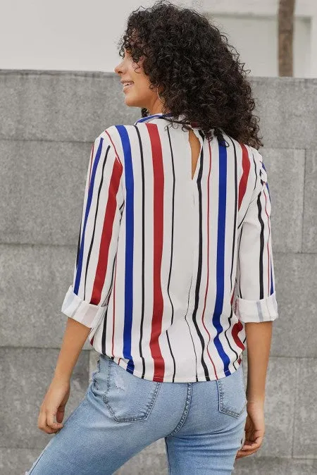 Striped Pussycat Bow Top