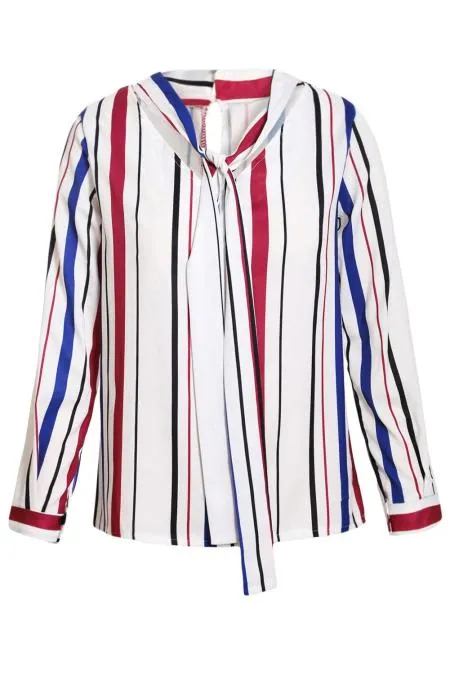 Striped Pussycat Bow Top