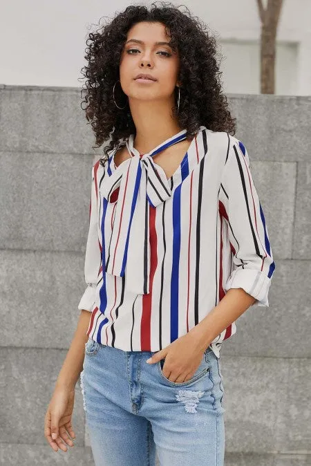 Striped Pussycat Bow Top