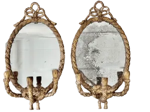 Stunning Pair of 19th Century English Rope Twist Mirrors by C. Nosoti