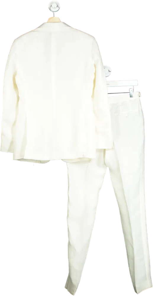 Suitsupply Off White Havana Shawl 2-piece Pure Linen Tuxedo Suit / Dinner Suit EU 44/UK 34"