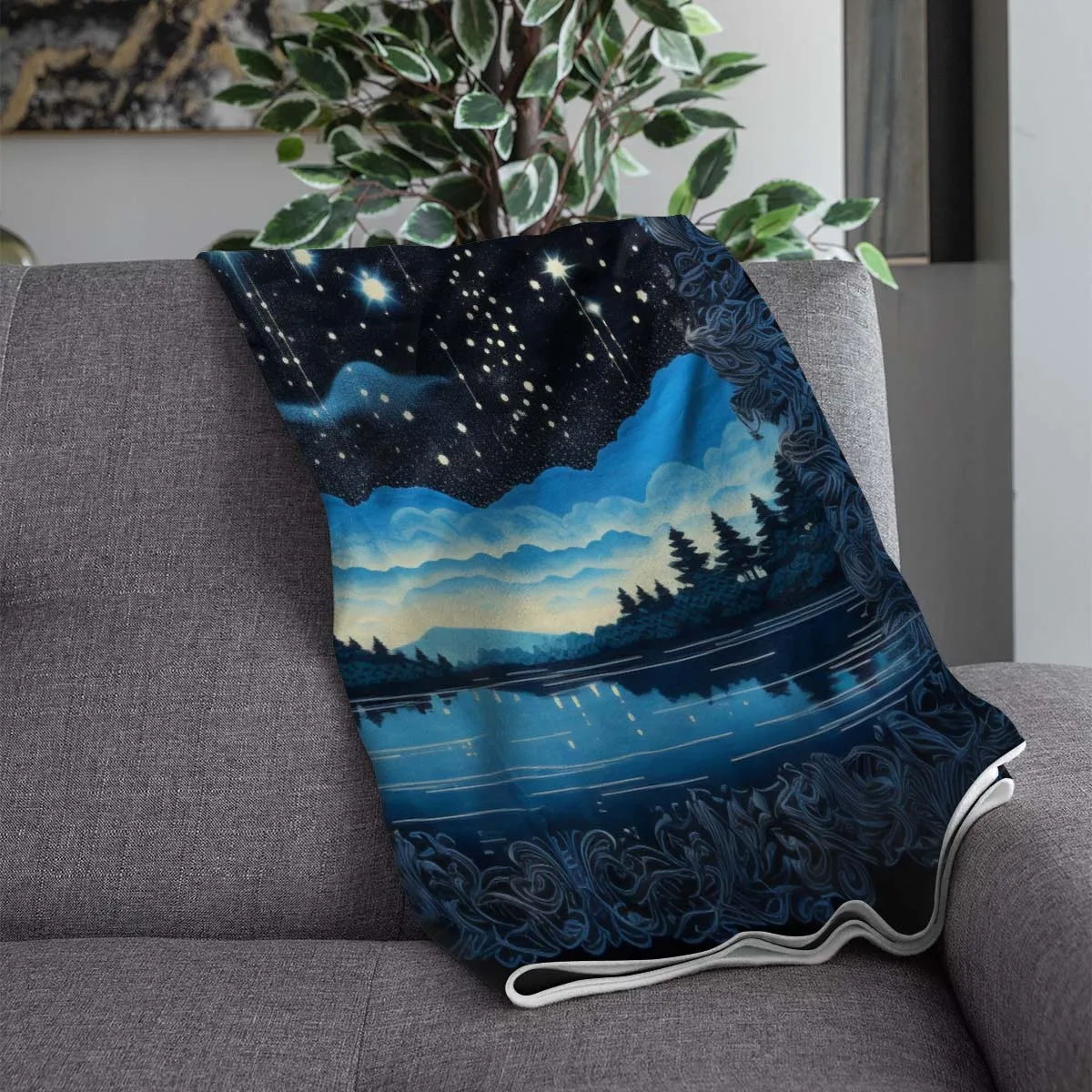 Sun and Moon Sherpa Blanket, Blanket for bed, Cozy Blanket Gift gifts home decor, Moon Gift,Magic Celestial Home Decor, Comet, Constellation and Stars, Moon And Stars 001
