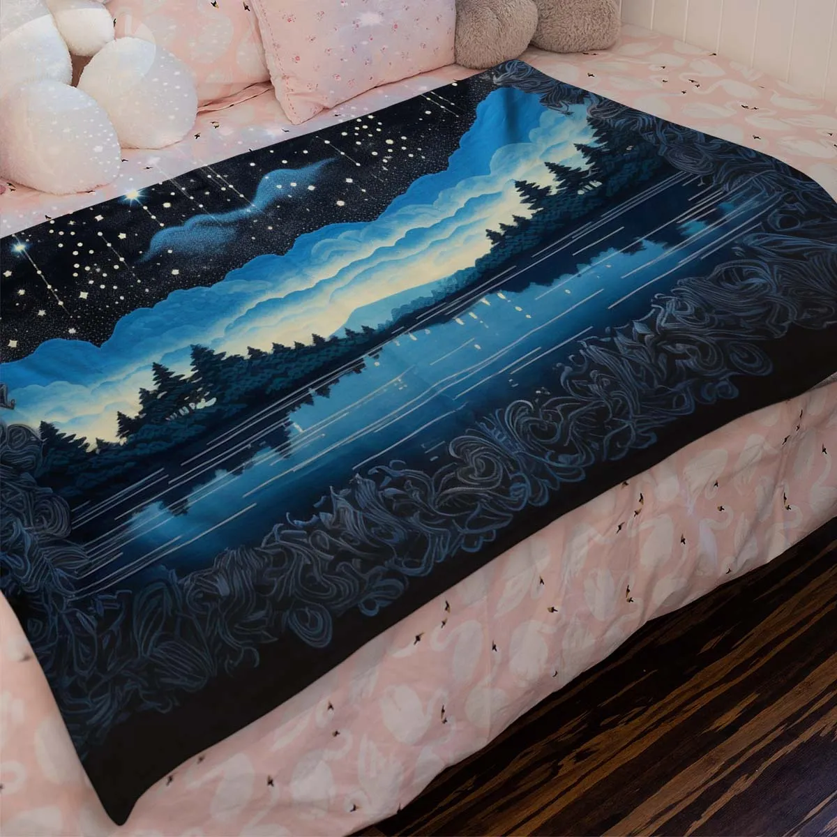 Sun and Moon Sherpa Blanket, Blanket for bed, Cozy Blanket Gift gifts home decor, Moon Gift,Magic Celestial Home Decor, Comet, Constellation and Stars, Moon And Stars 001