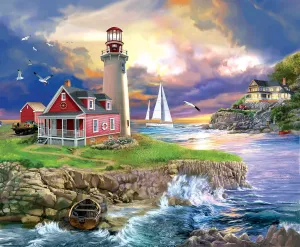 SunsOut Puzzle - Sunset Point Lighthouse 1000pc