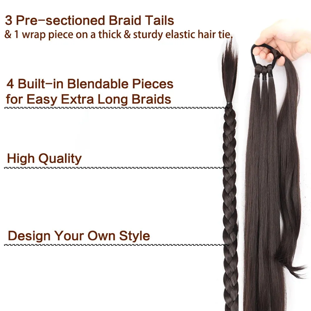 Synthetic Braided Ponytail with Hair Tie Hair Extensions
