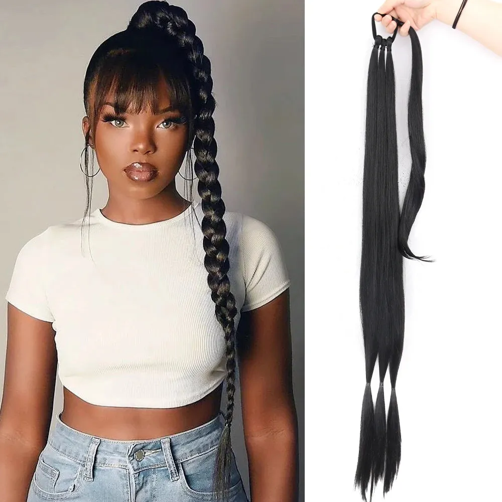 Synthetic Braided Ponytail with Hair Tie Hair Extensions