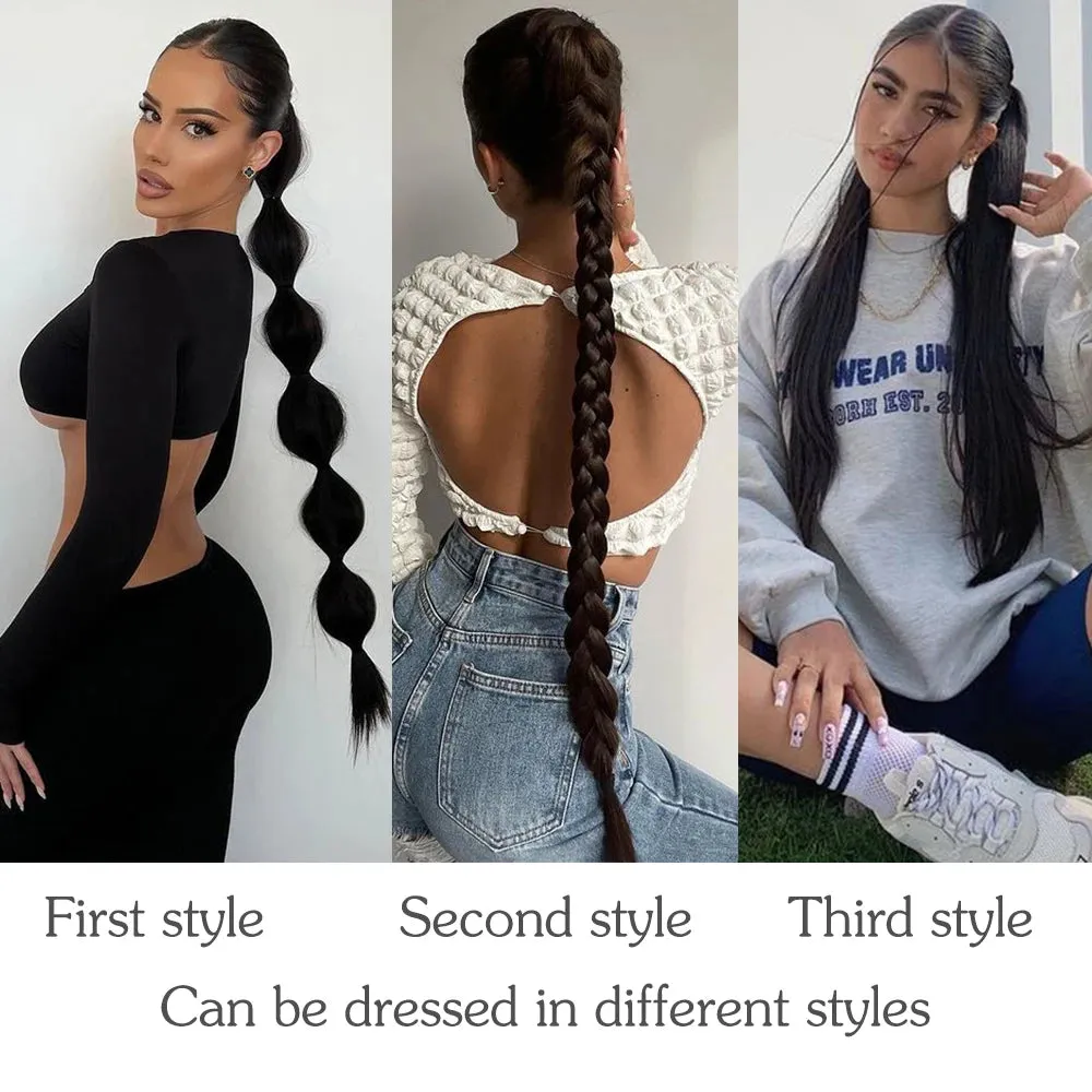 Synthetic Braided Ponytail with Hair Tie Hair Extensions