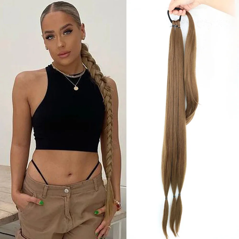 Synthetic Braided Ponytail with Hair Tie Hair Extensions