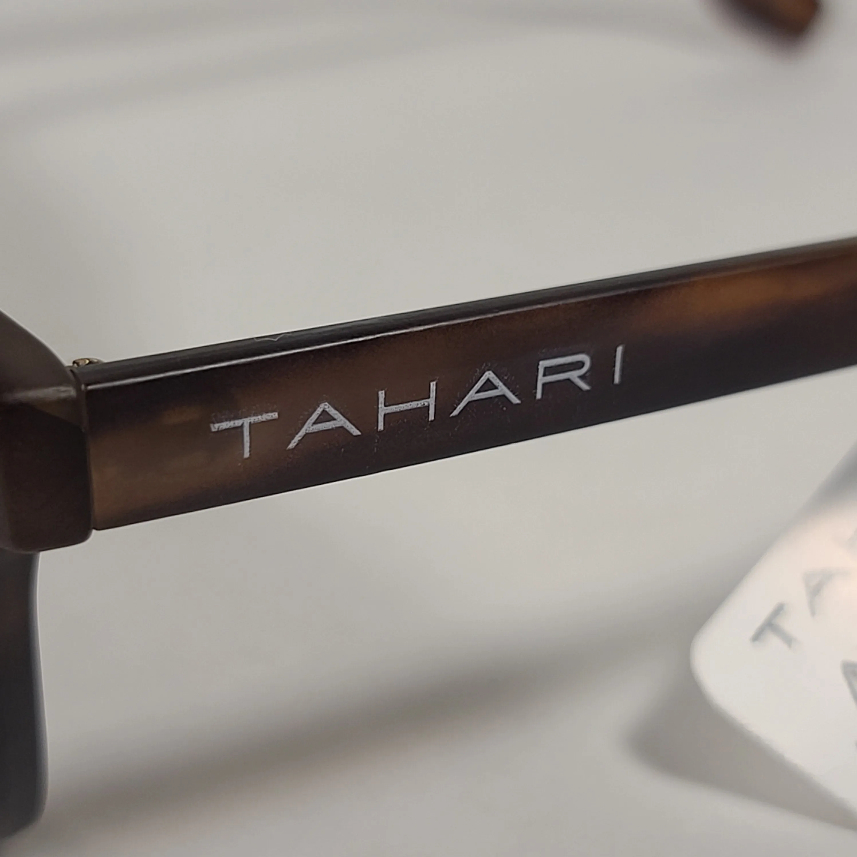 Tahari Square Club Sunglasses Matte Brown Tortoise Frame Blue Mirror Lens TM111 MTS
