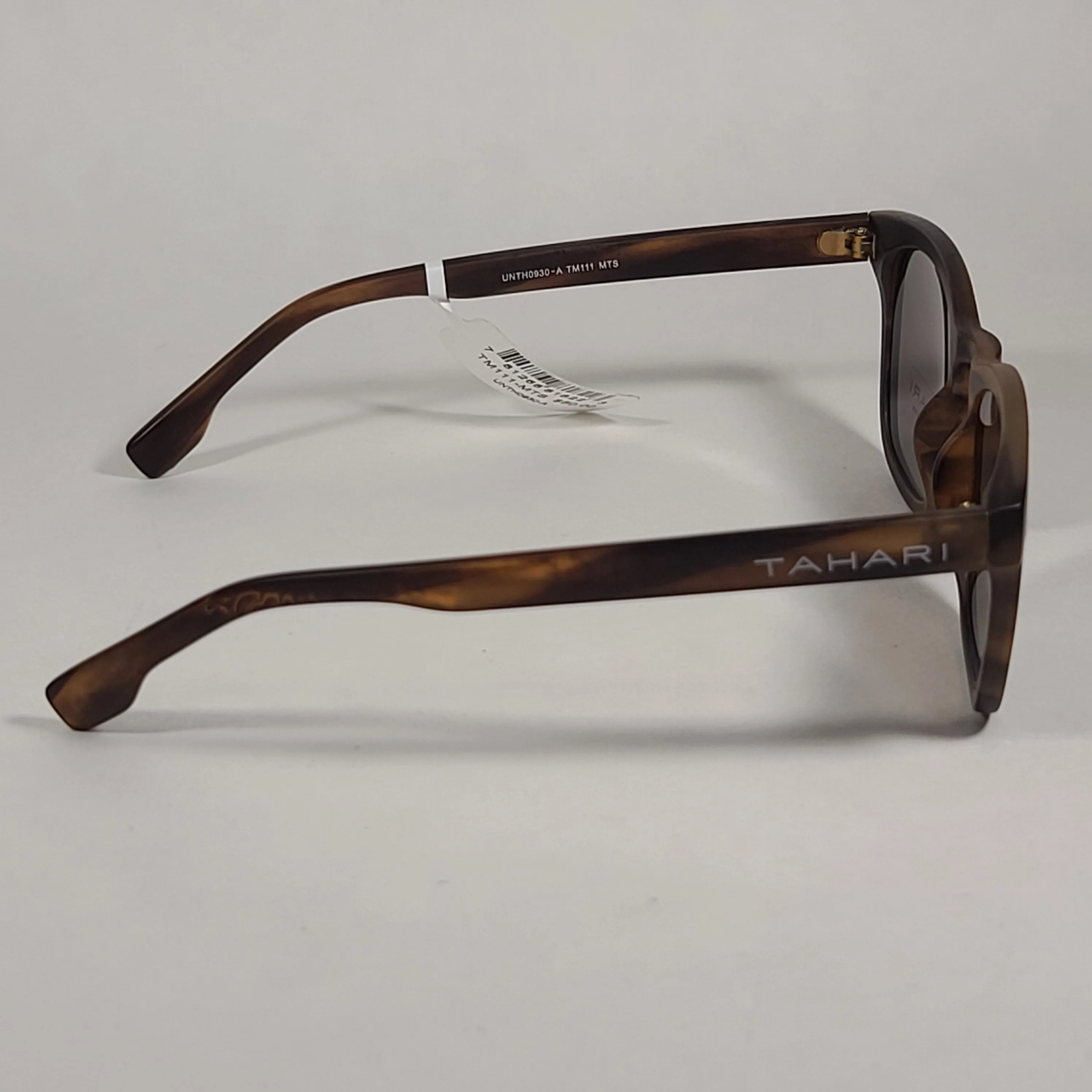 Tahari Square Club Sunglasses Matte Brown Tortoise Frame Blue Mirror Lens TM111 MTS