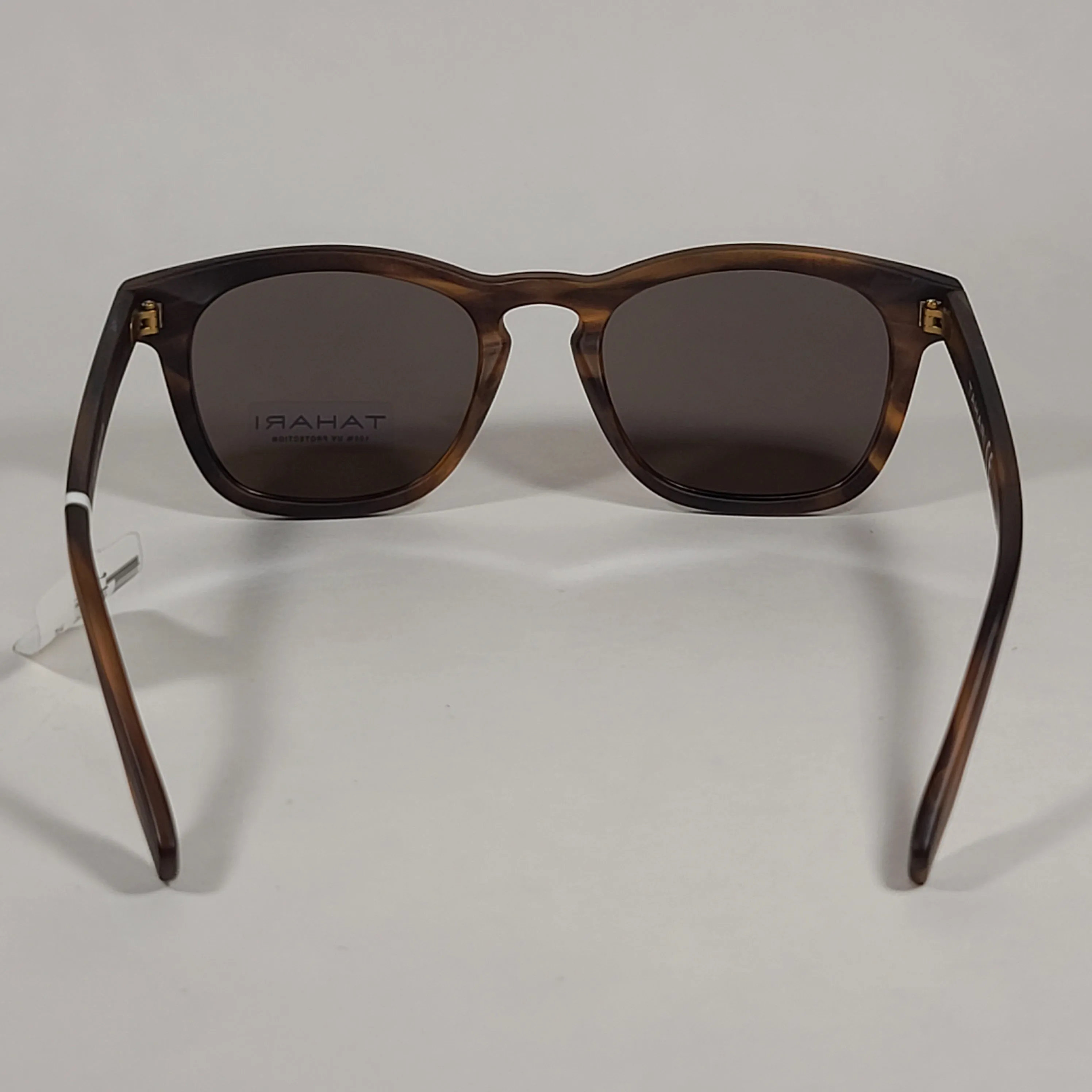 Tahari Square Club Sunglasses Matte Brown Tortoise Frame Blue Mirror Lens TM111 MTS