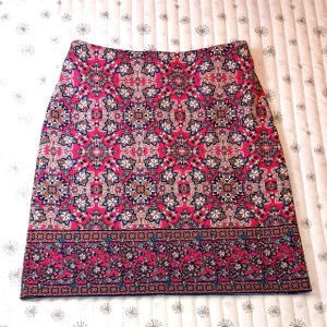 Talbots Geometric Patterned Skirt - Red and Blue NWOT