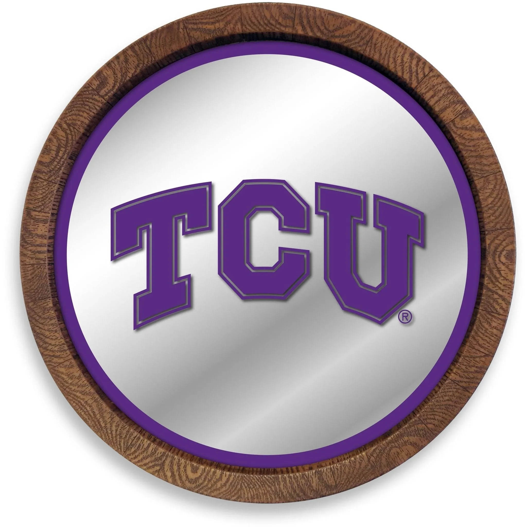 TCU Horned Frogs: "Faux" Barrel Top Mirrored Wall Sign