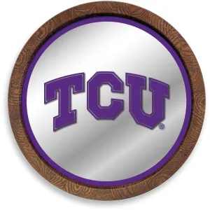 TCU Horned Frogs: "Faux" Barrel Top Mirrored Wall Sign