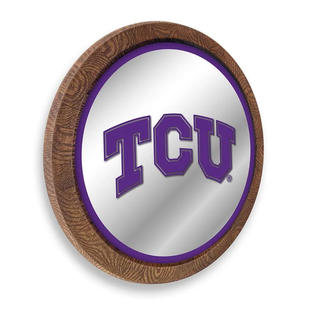 TCU Horned Frogs: "Faux" Barrel Top Mirrored Wall Sign
