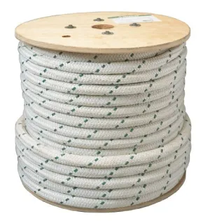 Tempo 1 34138 Double-Braided Composite Rope for Cable Pullers, 7/8-Inch by 1200-Feet, White with Green Tracer