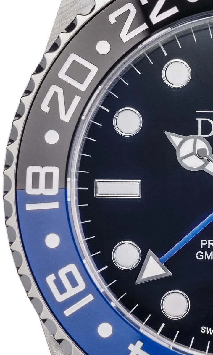 Ternos Professional Automatic 200m GMT Black Blue Diving Watch 16157145 OUTLET