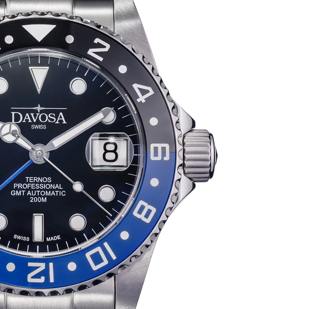 Ternos Professional Automatic 200m GMT Black Blue Diving Watch 16157145 OUTLET
