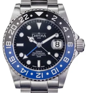 Ternos Professional Automatic 200m GMT Black Blue Diving Watch 16157145 OUTLET