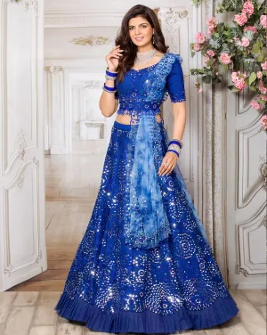 The Blue Mirror Work Lehenga