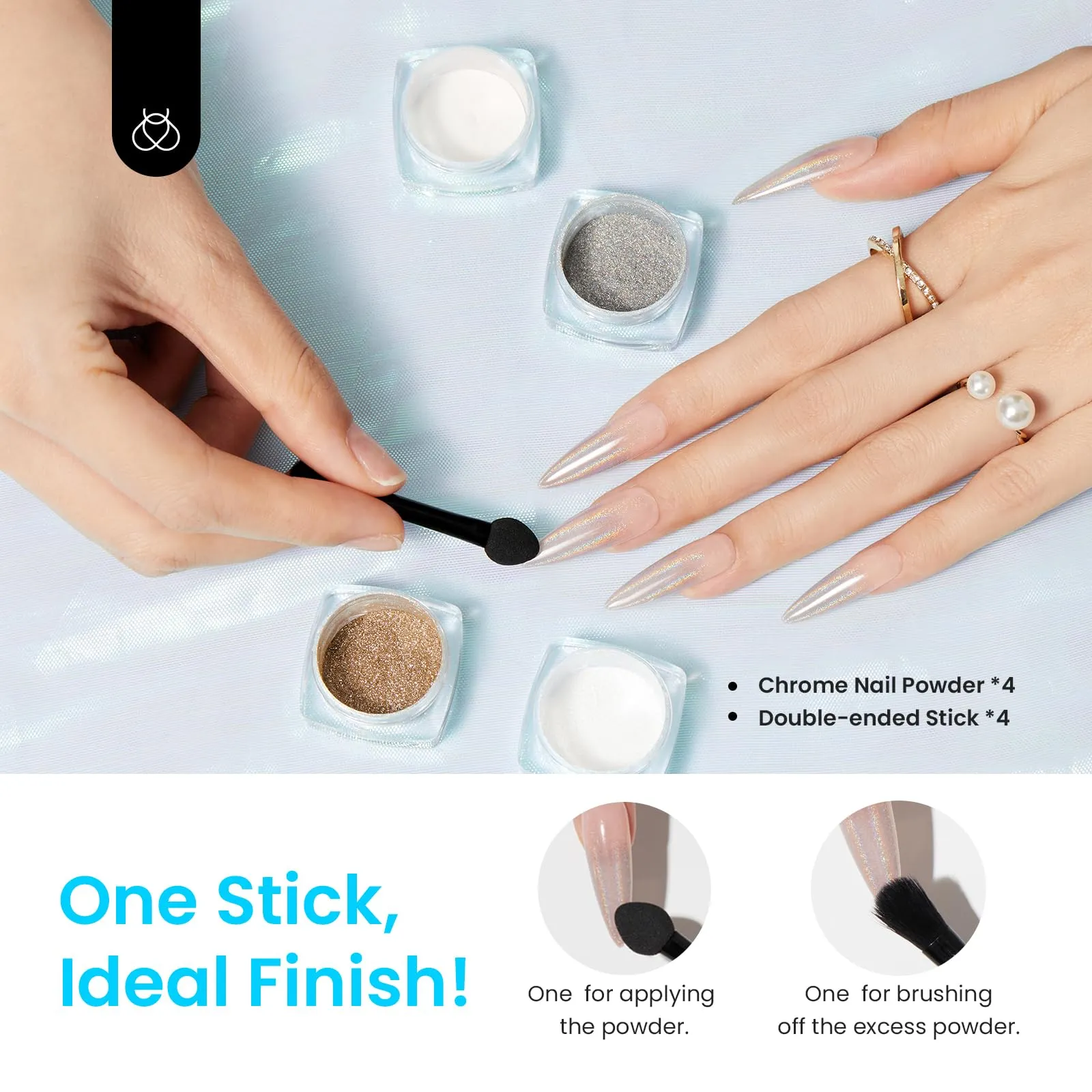 The Garden of Eden 4 Colors - Chrome Nail Powder