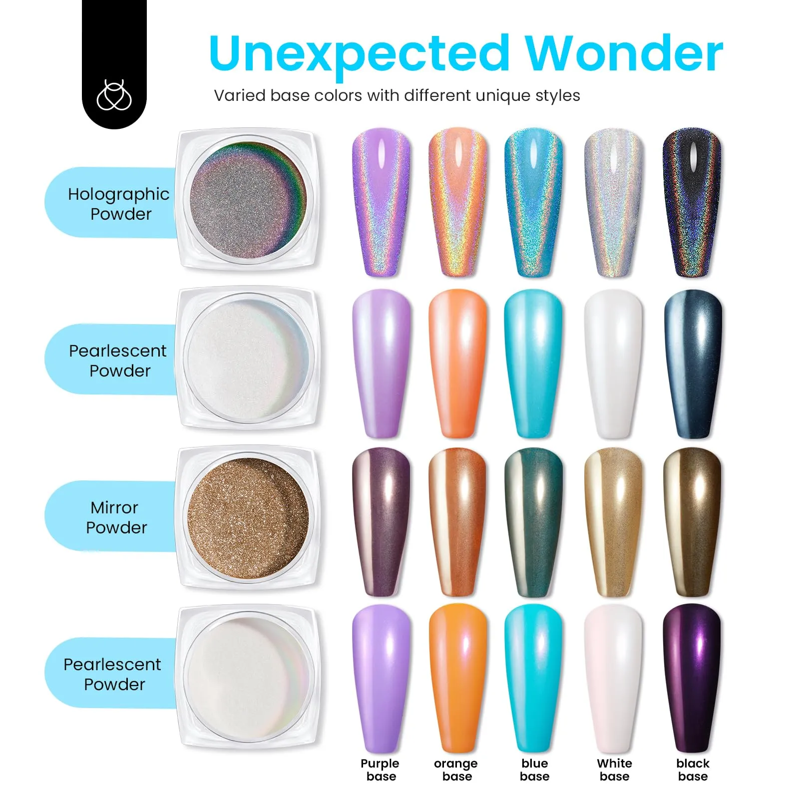 The Garden of Eden 4 Colors - Chrome Nail Powder