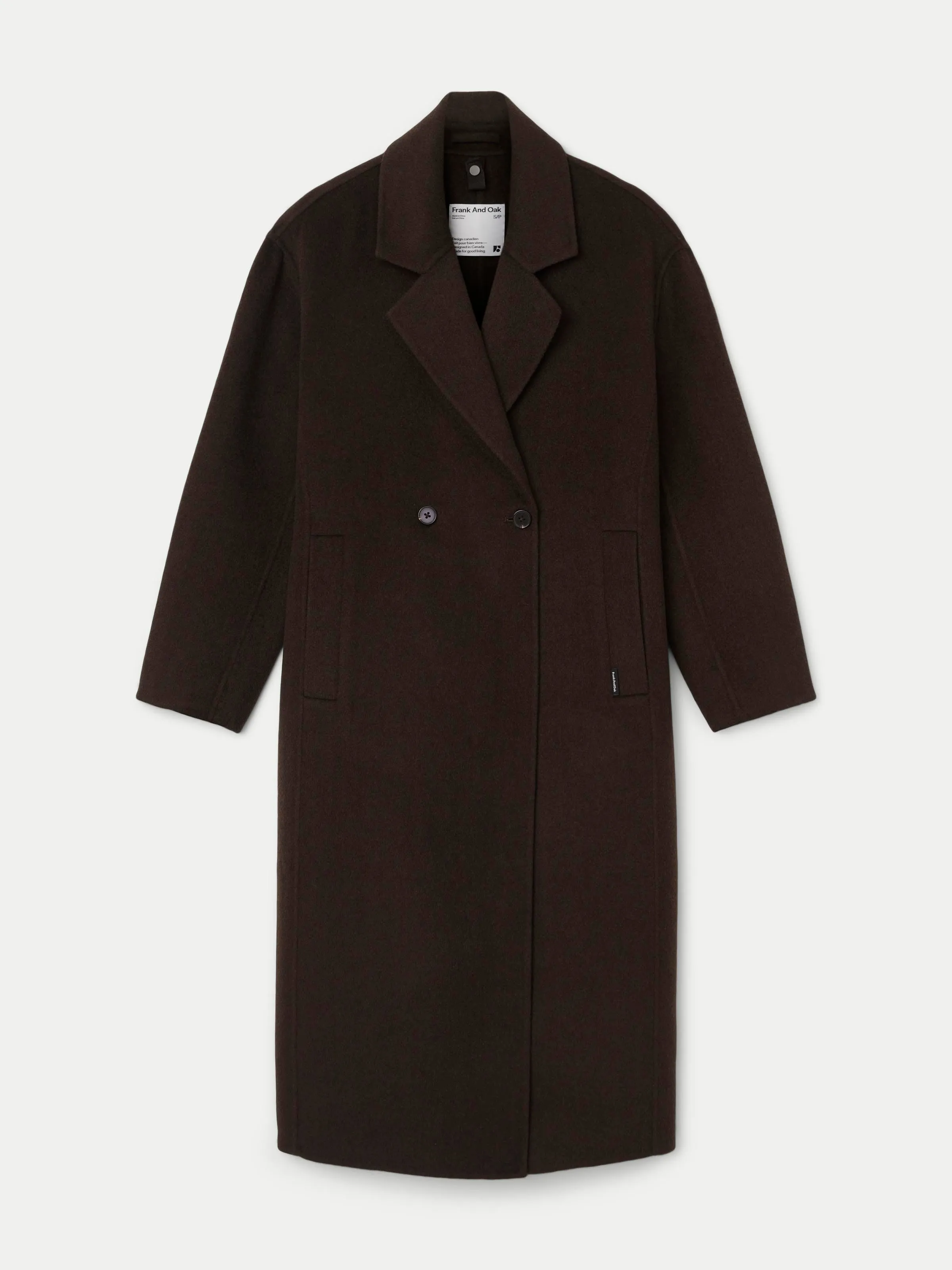 The Margaret Recycled Wool Topcoat in Dark Chocolate