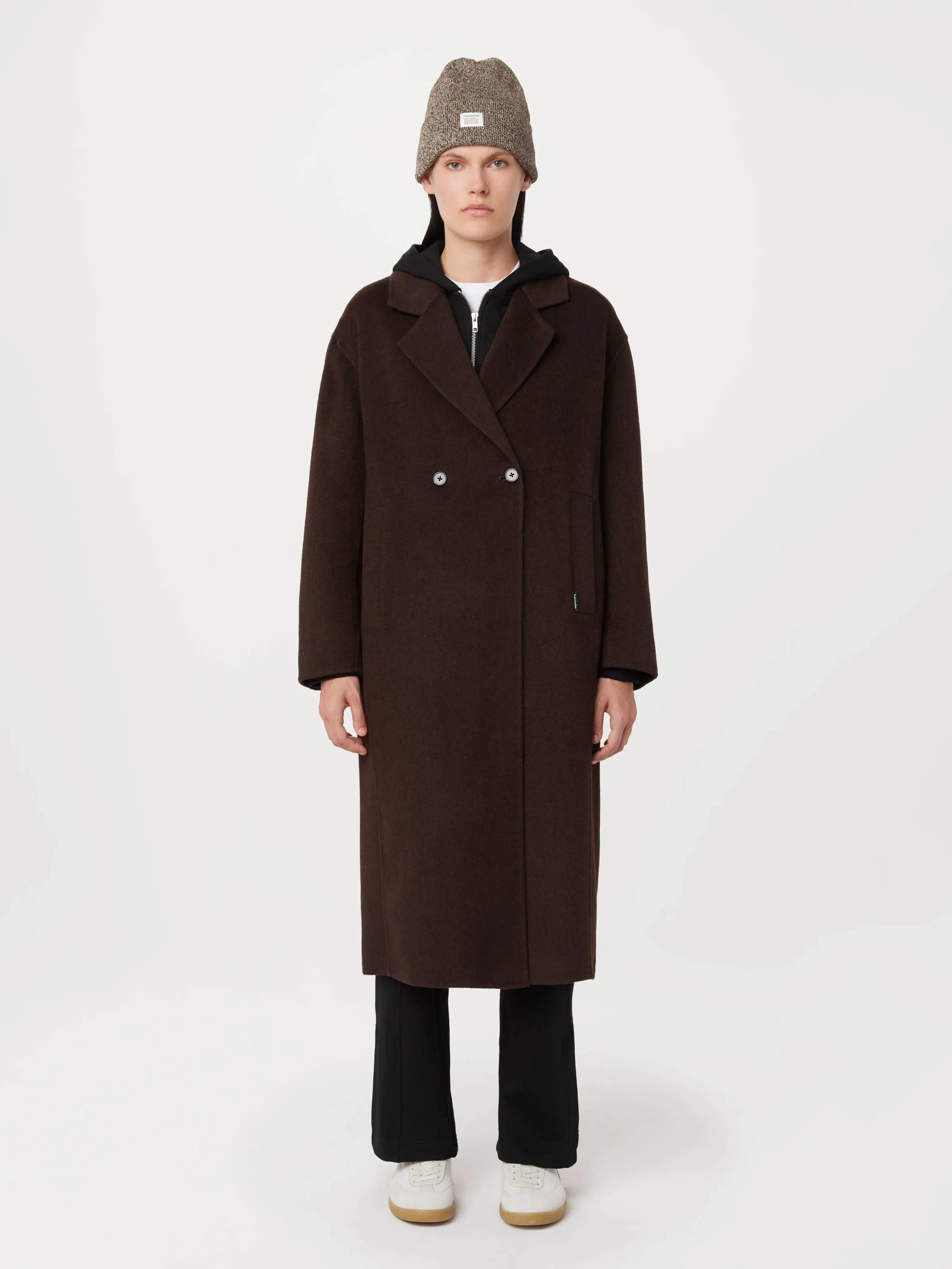 The Margaret Recycled Wool Topcoat in Dark Chocolate