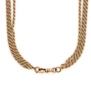 Three Tiered Antique Rope Chain