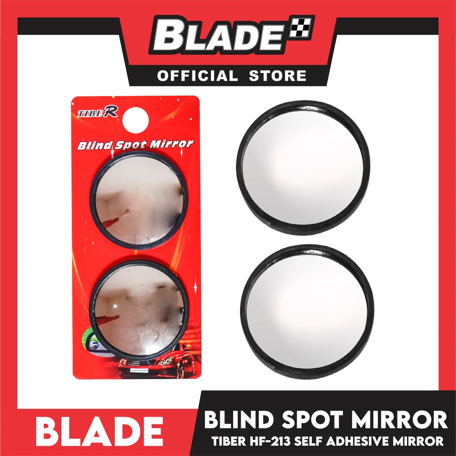 Tiber Car Blind Spot Mirror HF-213 Self Adhesive Mirror Set of 2