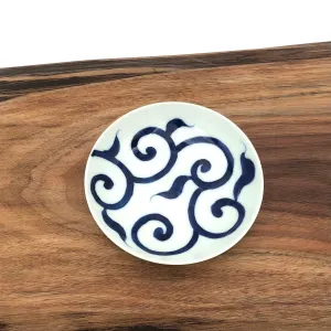 TRIPWARE Japan - 4" Painted Porcelain Ring Dish (Blue Arabesque)