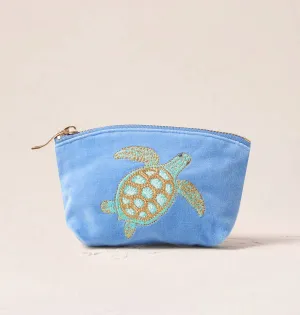 Turtle Conservation Coin Purse - Caribbean Blue Velvet
