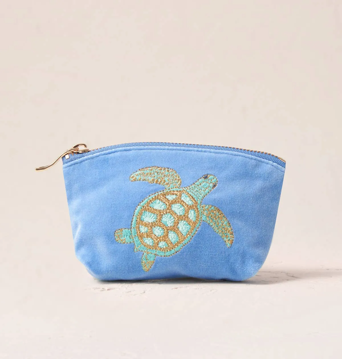 Turtle Conservation Coin Purse - Caribbean Blue Velvet
