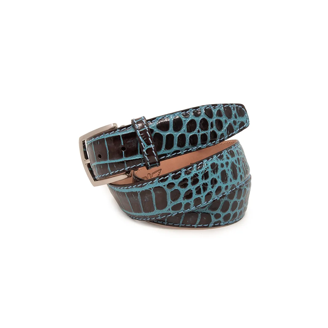 Two-Toned Mock Croc Belt - Brown Sea Salt - 40mm - Up to 55"