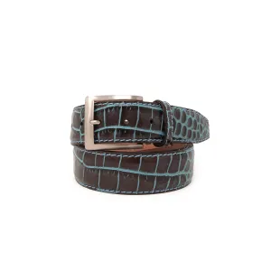 Two-Toned Mock Croc Belt - Brown Sea Salt - 40mm - Up to 55"