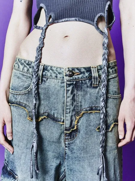 Ula Hand-Braided Waffle Tank Top | Charcoal