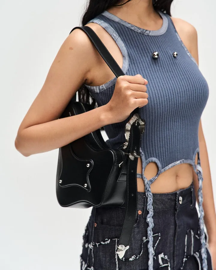 Ula Hand-Braided Waffle Tank Top | Charcoal