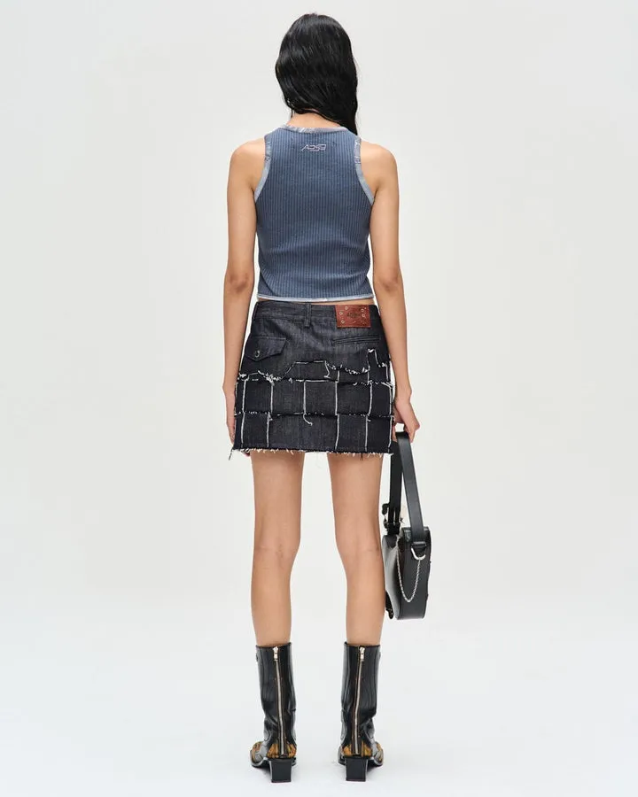 Ula Hand-Braided Waffle Tank Top | Charcoal