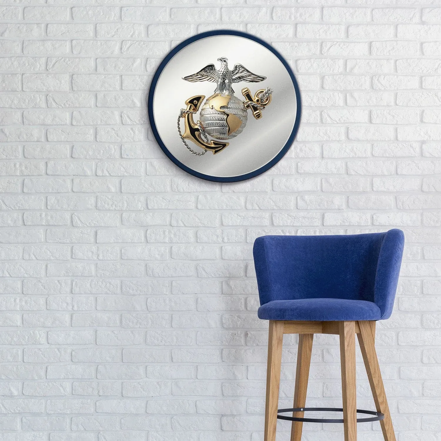 US Marine Corps: Modern Disc Mirrored Wall Sign