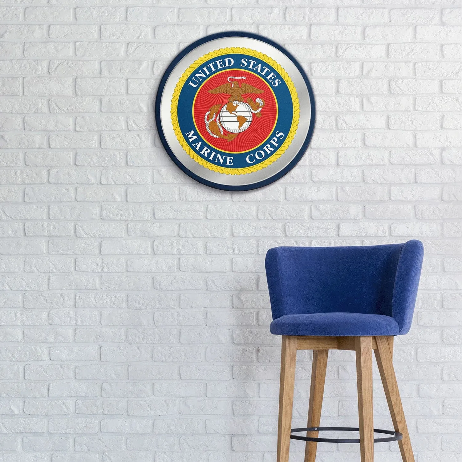 US Marine Corps: Seal - Modern Disc Mirrored Wall Sign