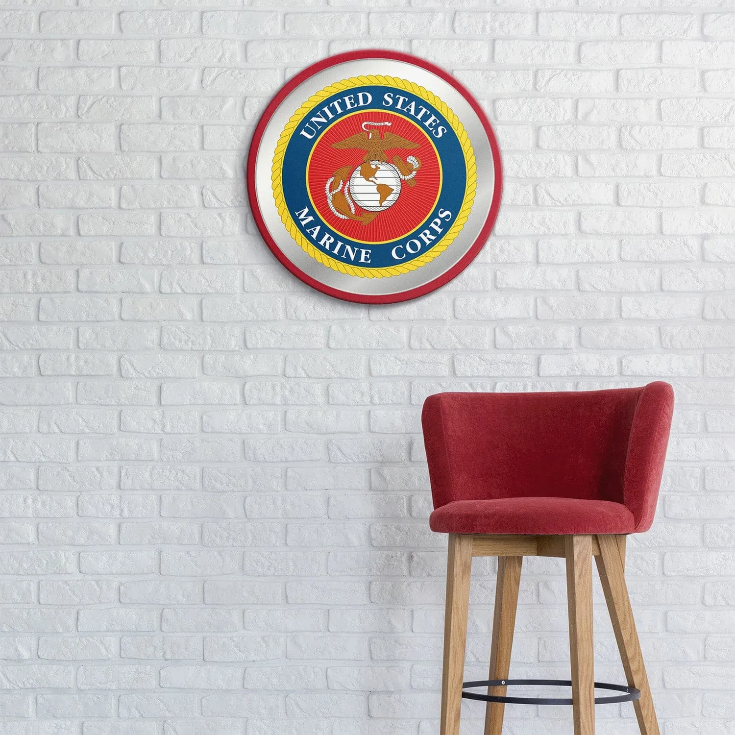 US Marine Corps: Seal - Modern Disc Mirrored Wall Sign